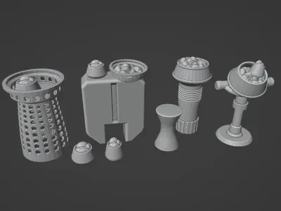 Mos Eisley Street Vendor Props 3D Printable Legion Scale 3D print model