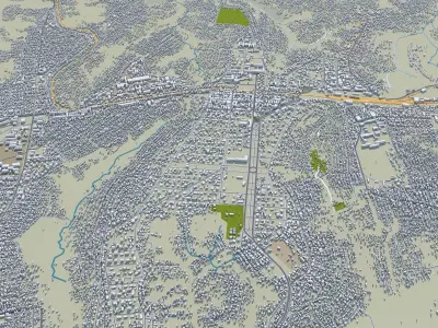 Kananga Congo 20km AI Low-poly 3D model