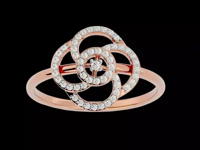 Light Minimalist Diamond Ring Earrings Pendant Set 3D print model