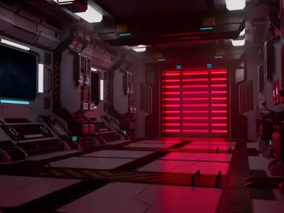 SCIFI CORRIDOR ENVIRONMENT Free 3D model