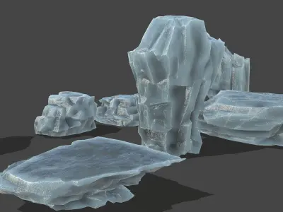 ice rocks 13 Low-poly 3D model