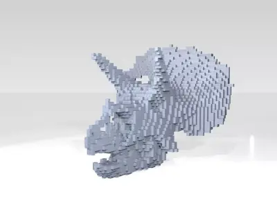 Triceratops Skull Voxel 3D model