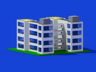 Pack 9 voxel houses 3D model