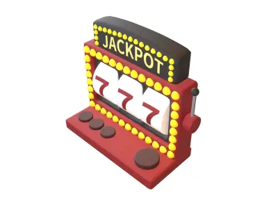 Cartoon Slot Machine v1 001 Low-poly 3D model