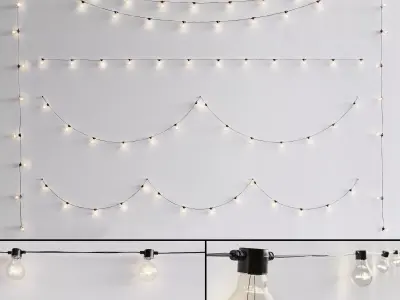 Garland and Bulb String 3D model