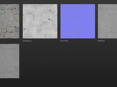 Stone wall seamless texture 3D model