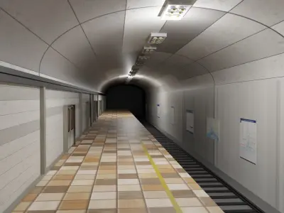 Subway Station  Low-poly 3D model