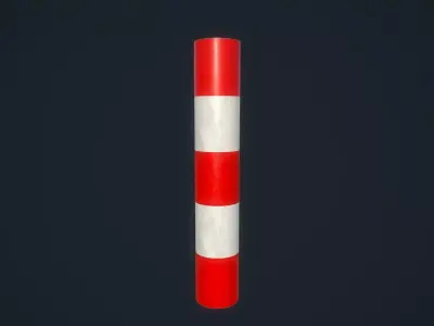 Bollard pole Low-poly 3D model