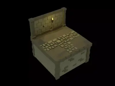 Isometric Dungeon Tiles-3 Low-poly 3D model