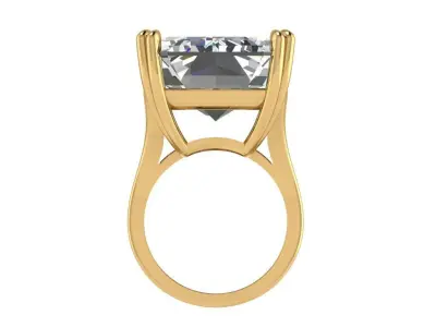 Ring300 emerald cut diamond ring 3D print model