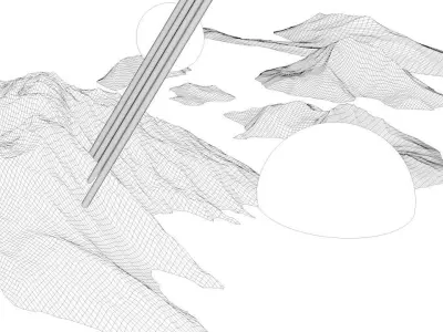 SCI-FI mountains Low-poly 3D model