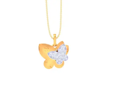 Kids Butterfly Pendants 3dm STL OBJ FBX Renders Details 3D print model