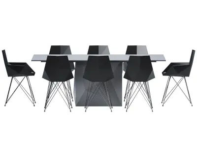 Vondom Faz Dining Table and Chair Low-poly 3D model