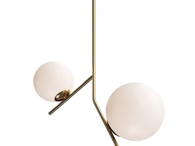 Dione hanging light 2-bulb gold 3D model