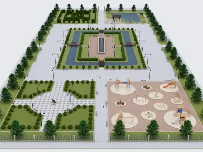 Garden Park Maker 3D model