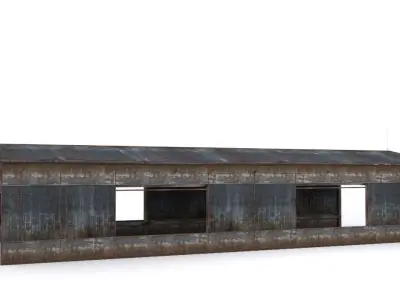 Hangar old rusty barn Low-poly 3D model purchase