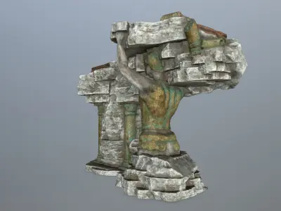 old temple  Low-poly 3D model get