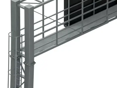 Road infrastructure led panel sign info table 3D model