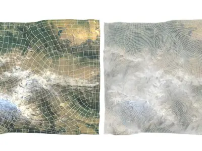 Dolomite Mountain Terrain 01 - High and Low Poly Versions 3D model