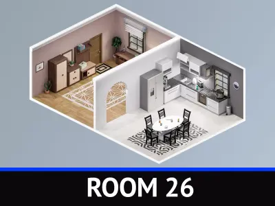 Room 26 Low-poly 3D model