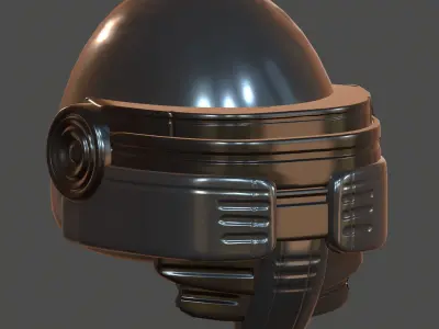 Gas mask helmet 3d model scifi Low-poly  Low-poly 3D model