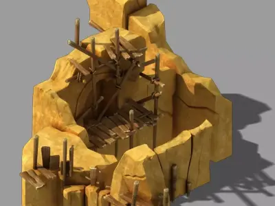 Mountain Building - Bamboo Racks 2 3D model