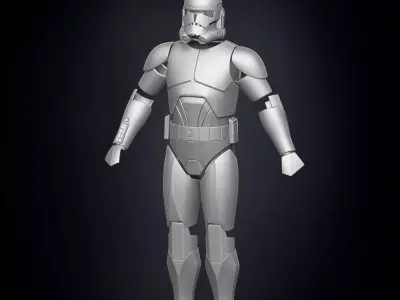 Phase 2 Animated Clone Trooper Armor 3D print model