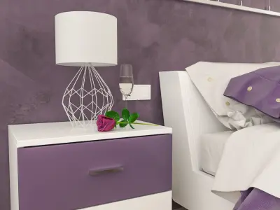 purple bedroom 3D model