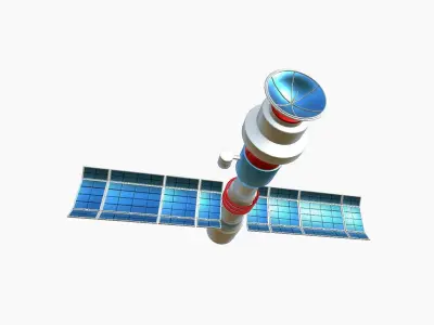 Satellite C09 USA - SciFi Space Design Low-poly 3D model