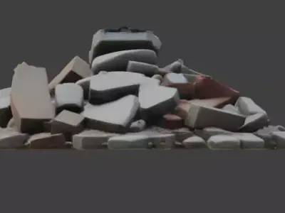 Urban Rubble Pile 3D Model Free low-poly 3D model purchase