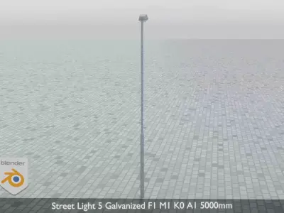Street Light 5 Galvanized F1 M1 K0 A1 5000mm  Low-poly 3D model