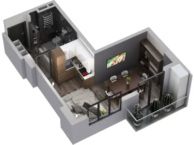 3D floor plans apartment 3D model