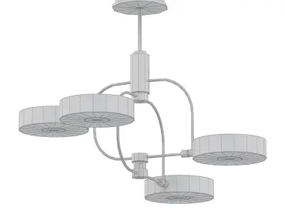 SL013 modern chandelier in brass 3D model
