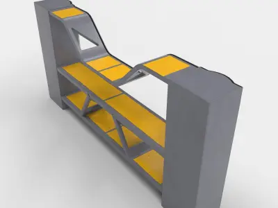 Sci-fi Closet Shelf Low-poly 3D model