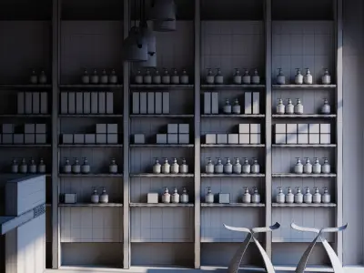 Urban Retail Concrete and Wood Retail Haven 3D model