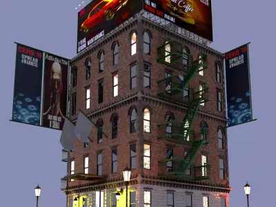 New York Old Classic Building  3D model