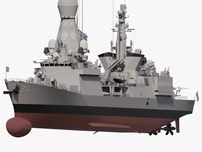THERMOPYLES GREEK NAVY FRIGATE 3D model