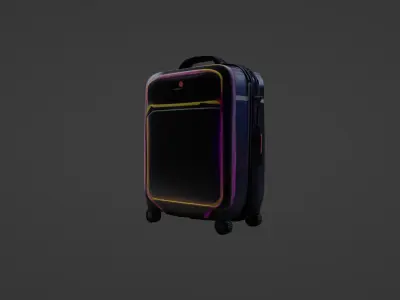 Futuristic Smart Suitcase with Sleek Neon Accents   3D model