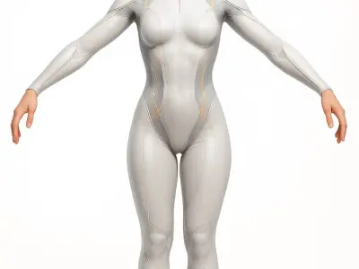 Futuristic Female Character Model Pack Low-poly 3D model