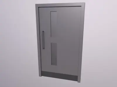 Door Game Ready Low Poly 3D Model metal Low-poly 3D model