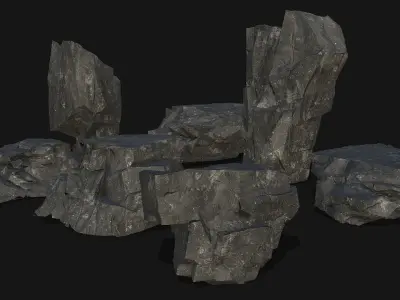 cliff rocks - 3D Models PBR Pack 11 Low-poly 3D model