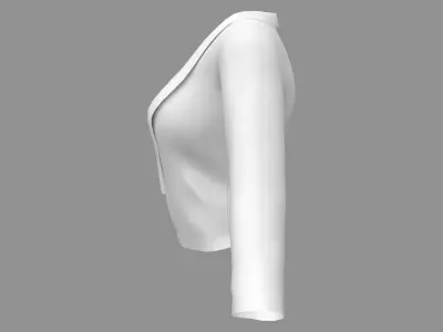 Elegant White Business Jacket And Tshirt Low-poly 3D model
