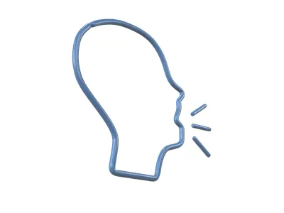 Neon Speaking Head v1 001 Low-poly 3D model