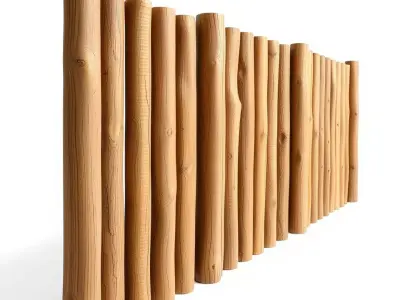 Rustic Wooden Fence model pack Low-poly 3D model