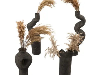 Decorative set with Bouquet 3D model
