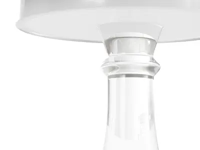 Modern Acrylic Clear Round End Table with Pedestal 3D model