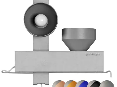 pluskouple block wall and table lamp 3D model