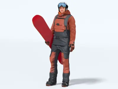  Male Snowboarder Animated HQ Standard License 