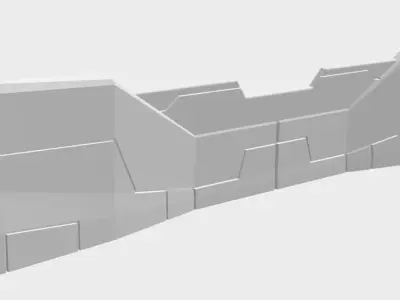 Space Tabletop continuous barricades or terrain for 28mm scale 3D print model