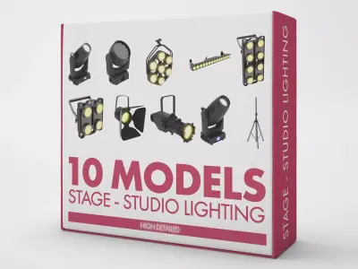 Concert Stage Studio Lighting Collection 3D model